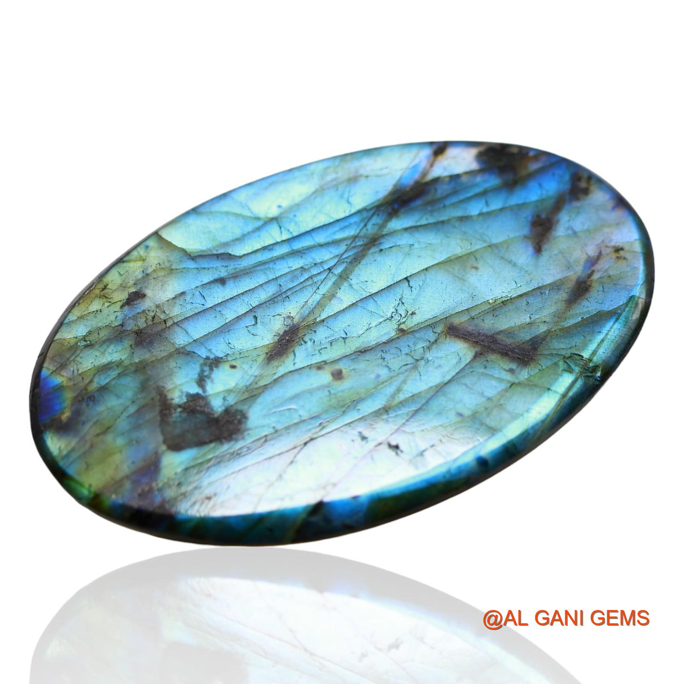 170.00 Cts Natural South African Fire Labradorite Loose Gemstone Oval Cabochon 63x40x7 mm L-1