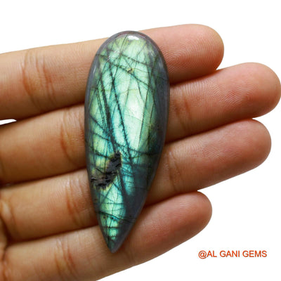 57.00 Cts Natural South African Fire Labradorite Loose Gemstone Pear Cabochon 59x22x5 mm L-21
