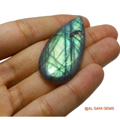57.00 Cts Natural South African Fire Labradorite Loose Gemstone Pear Cabochon 59x22x5 mm L-21