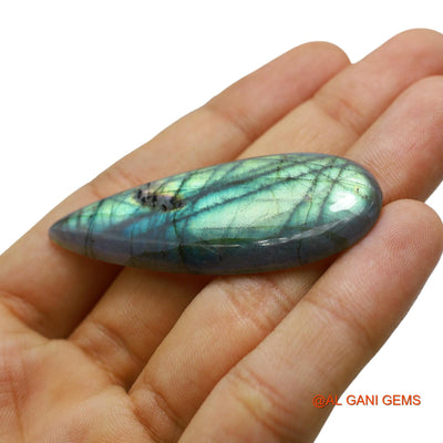 57.00 Cts Natural South African Fire Labradorite Loose Gemstone Pear Cabochon 59x22x5 mm L-21