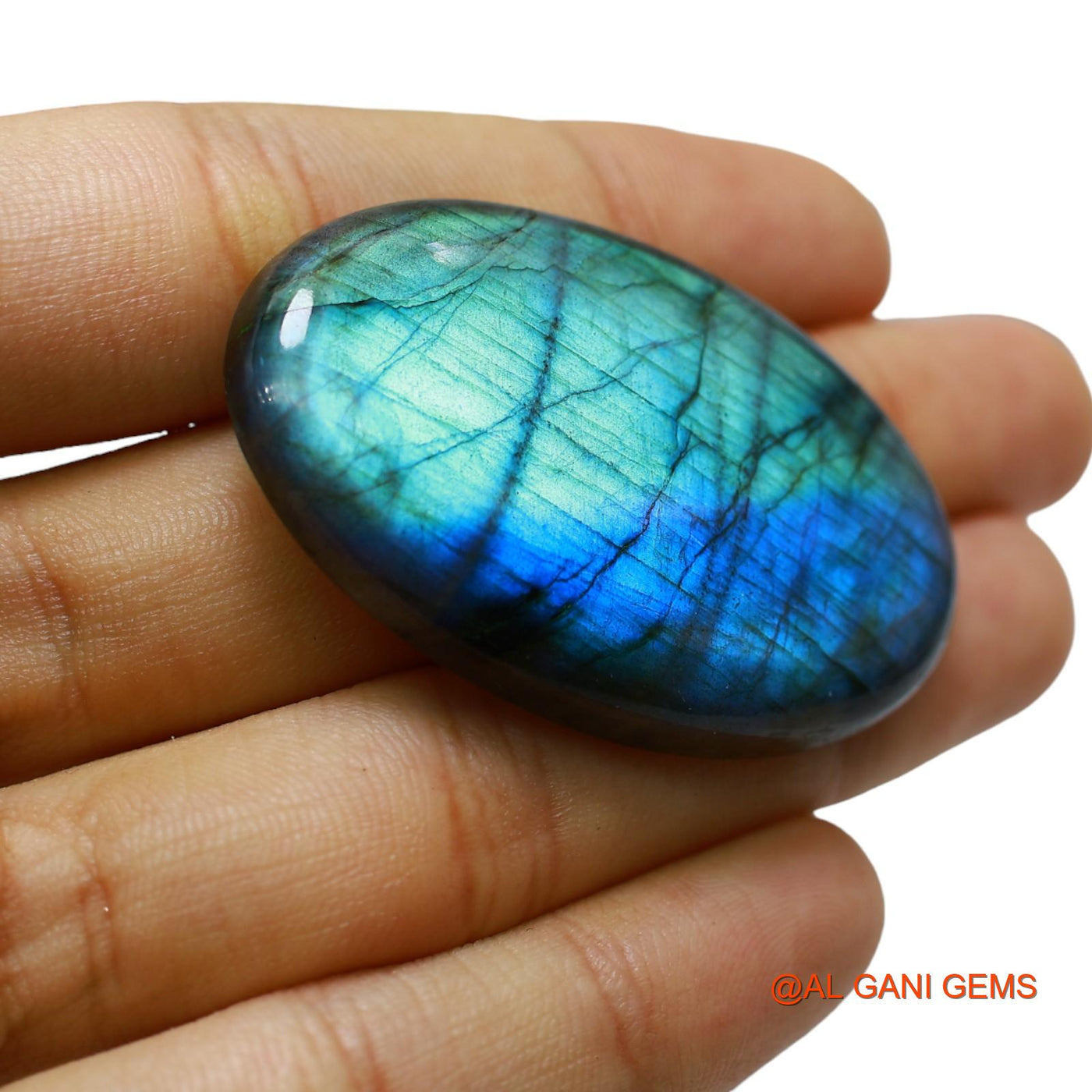 102.00 Cts Natural South African Fire Labradorite Loose Gemstone Oval Cabochon 49x30x7 mm L-24