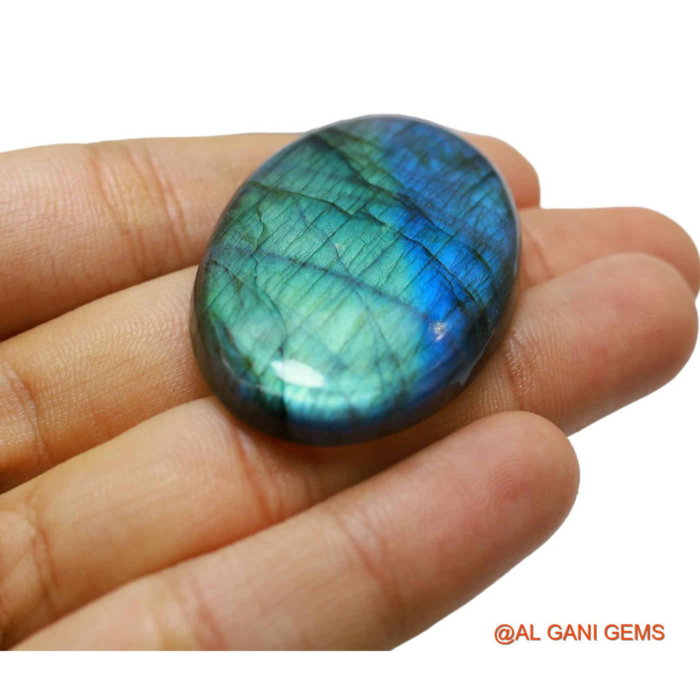 102.00 Cts Natural South African Fire Labradorite Loose Gemstone Oval Cabochon 49x30x7 mm L-24