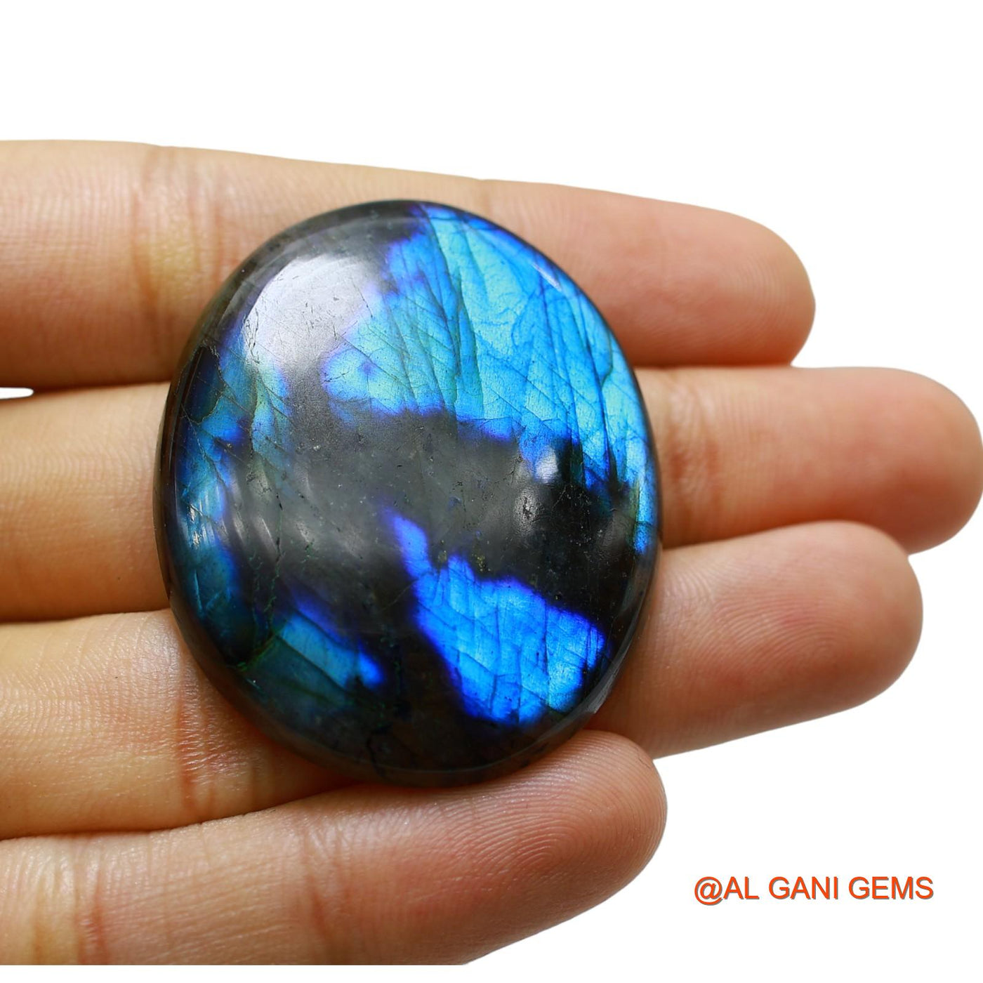 Natural Fire Labradorite Gemstone 97.00 Cts Loose Oval Cabochon From South Africa 43x36x7 mm L-25