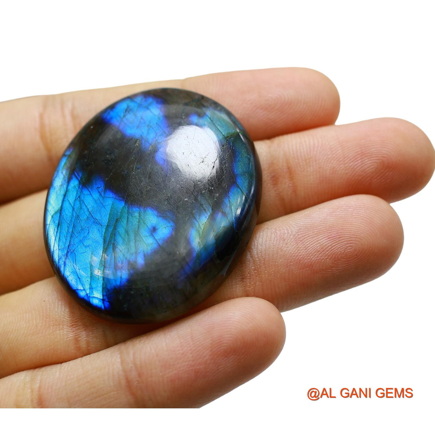 Natural Fire Labradorite Gemstone 97.00 Cts Loose Oval Cabochon From South Africa 43x36x7 mm L-25