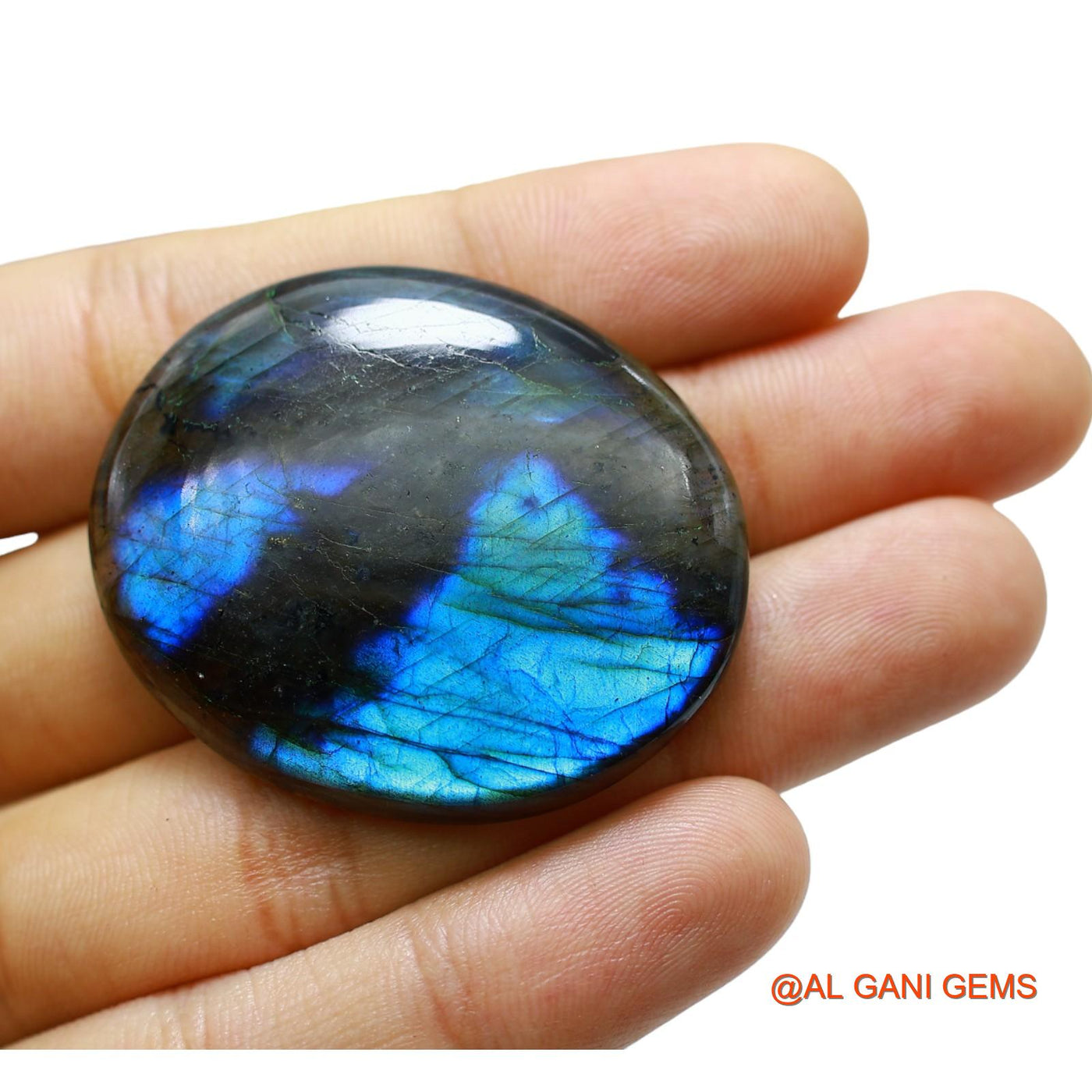 Natural Fire Labradorite Gemstone 97.00 Cts Loose Oval Cabochon From South Africa 43x36x7 mm L-25