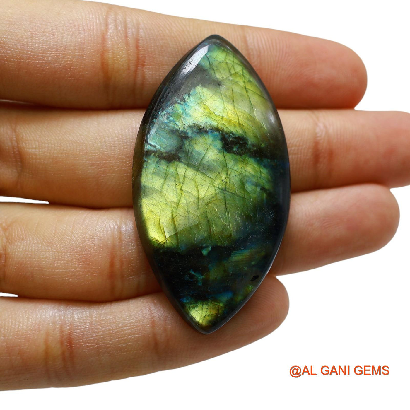 74.00 Cts Unheated South African Fire Labradorite Loose Gemstone Fancy Cabochon Natural 53x28x6 mm L-26