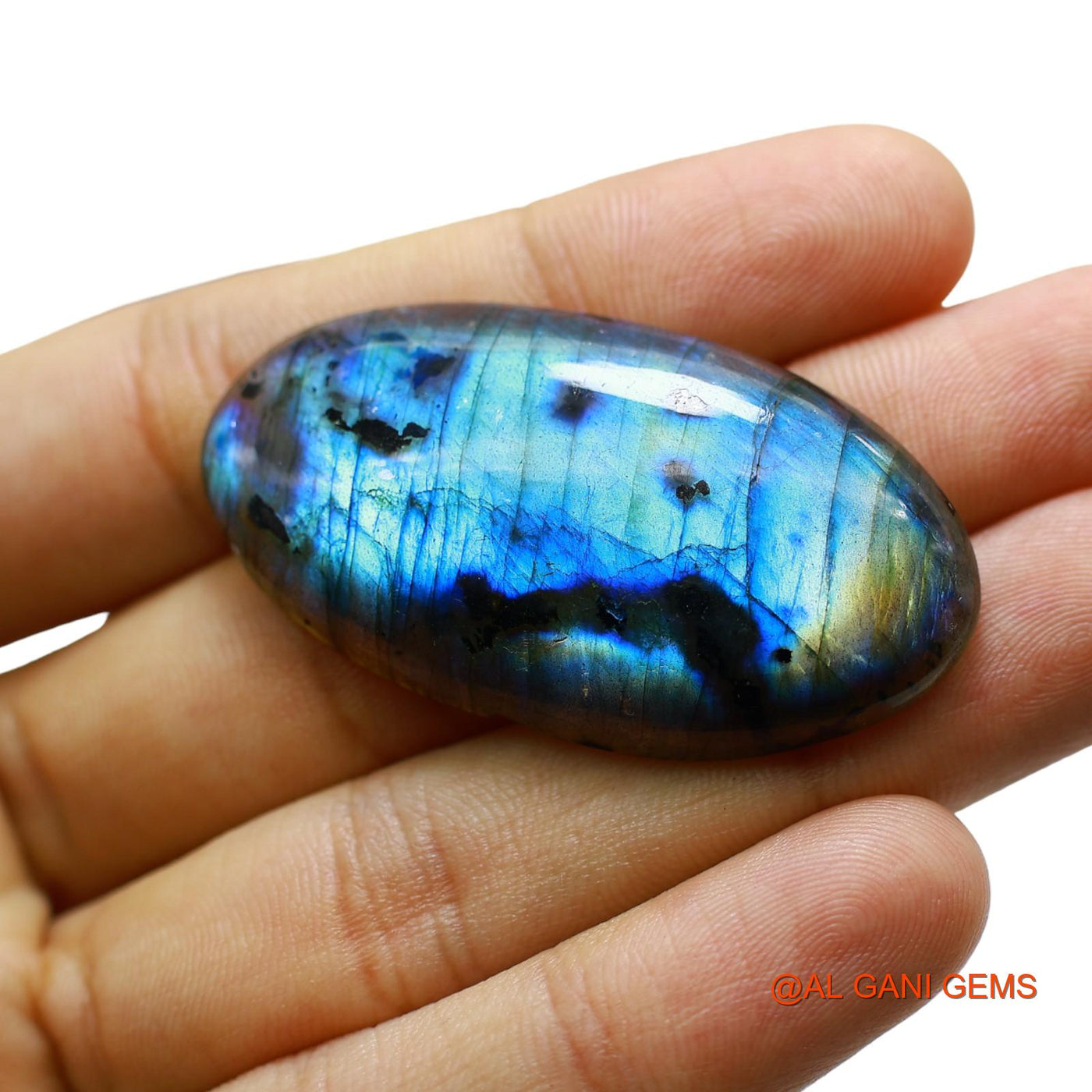 Natural Fire Labradorite Gemstone 71.00 Cts Loose Oval Cabochon From South Africa 49x23x6 mm L-28