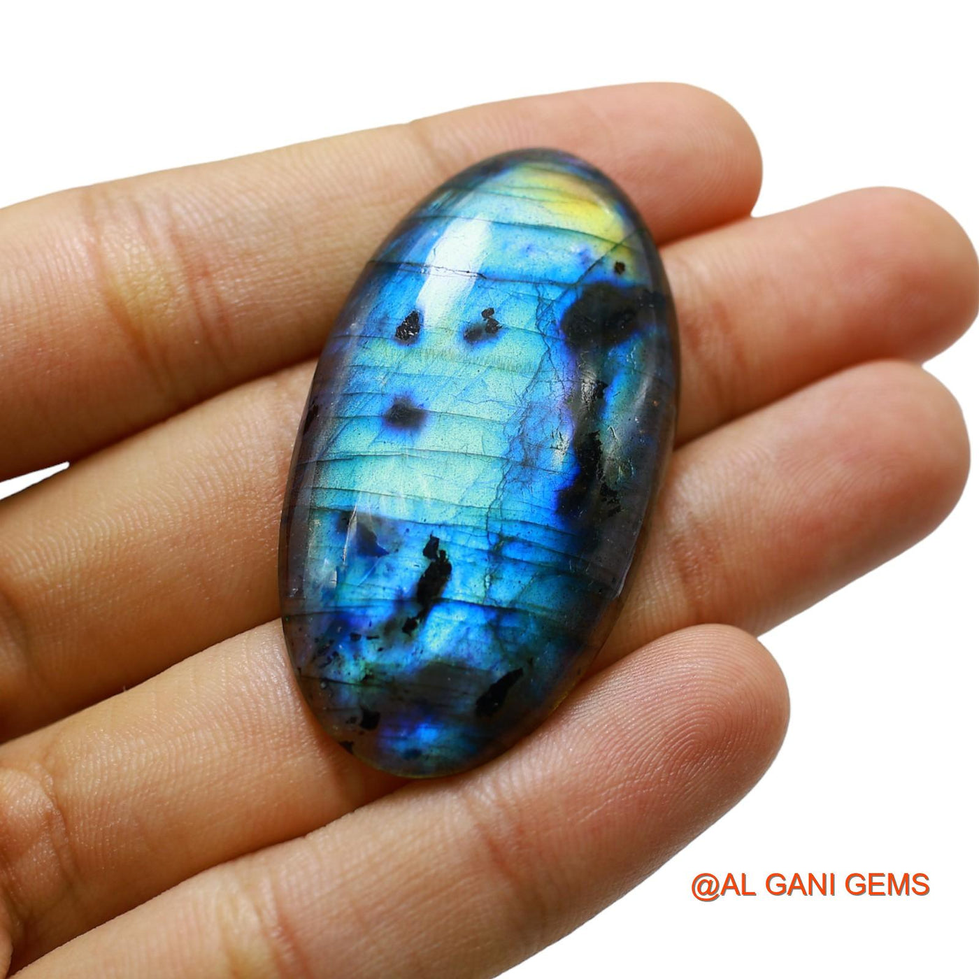 Natural Fire Labradorite Gemstone 71.00 Cts Loose Oval Cabochon From South Africa 49x23x6 mm L-28