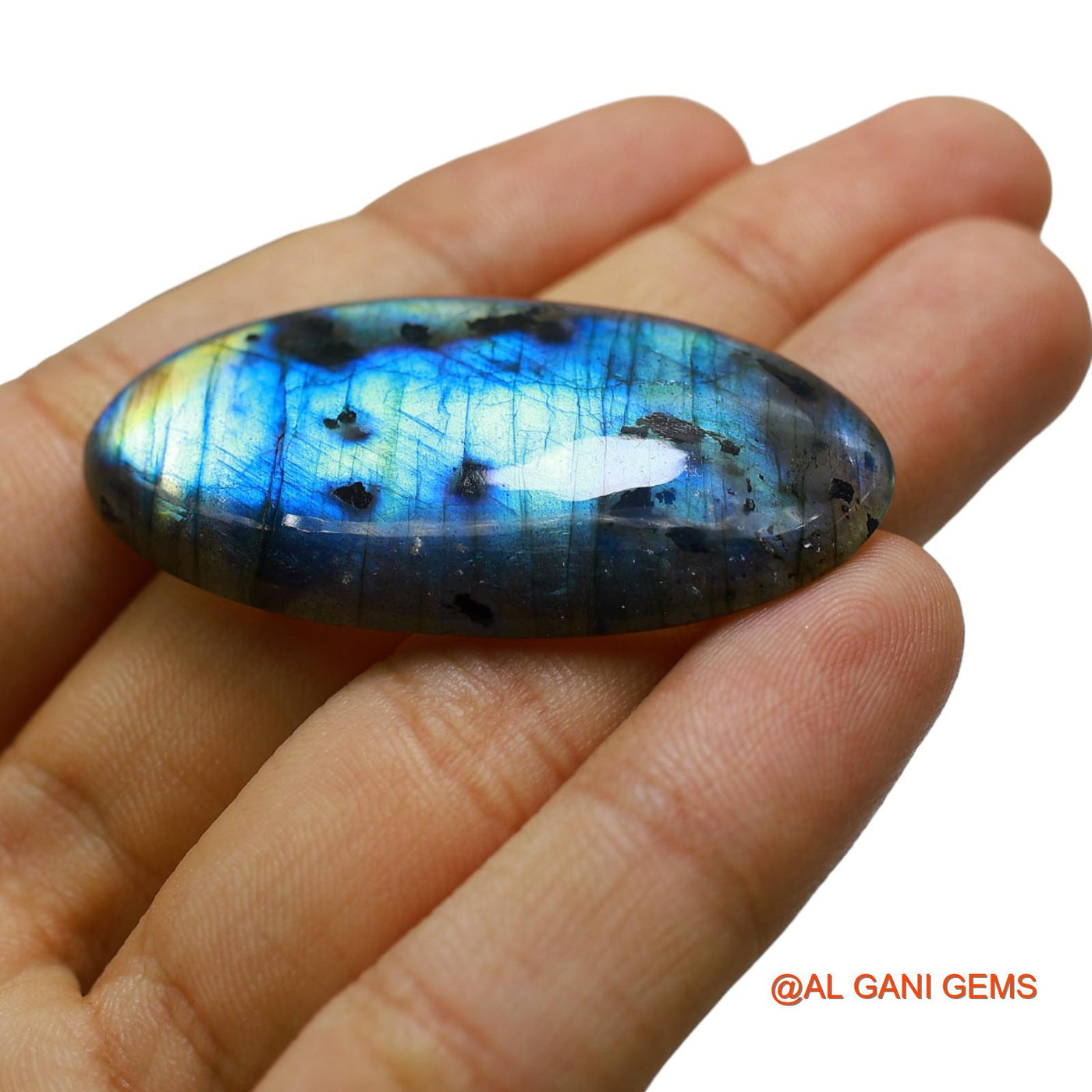 Natural Fire Labradorite Gemstone 71.00 Cts Loose Oval Cabochon From South Africa 49x23x6 mm L-28