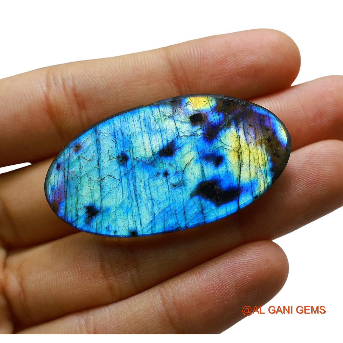 Natural Fire Labradorite Gemstone 71.00 Cts Loose Oval Cabochon From South Africa 49x23x6 mm L-28