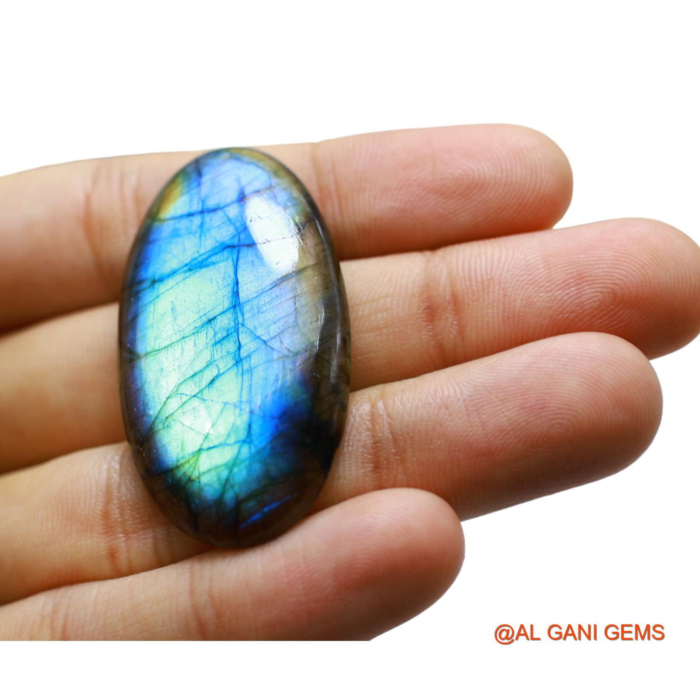Natural Fire Labradorite Gemstone 65.00 Cts Loose Oval Cabochon From South Africa 46x25x6 mm L-29