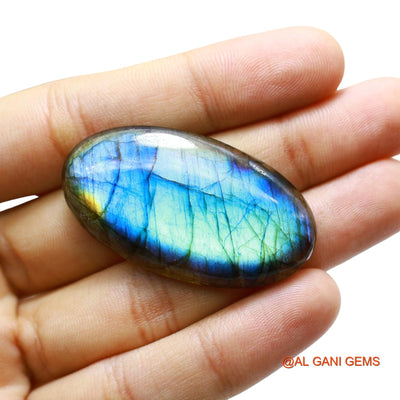 Natural Fire Labradorite Gemstone 65.00 Cts Loose Oval Cabochon From South Africa 46x25x6 mm L-29