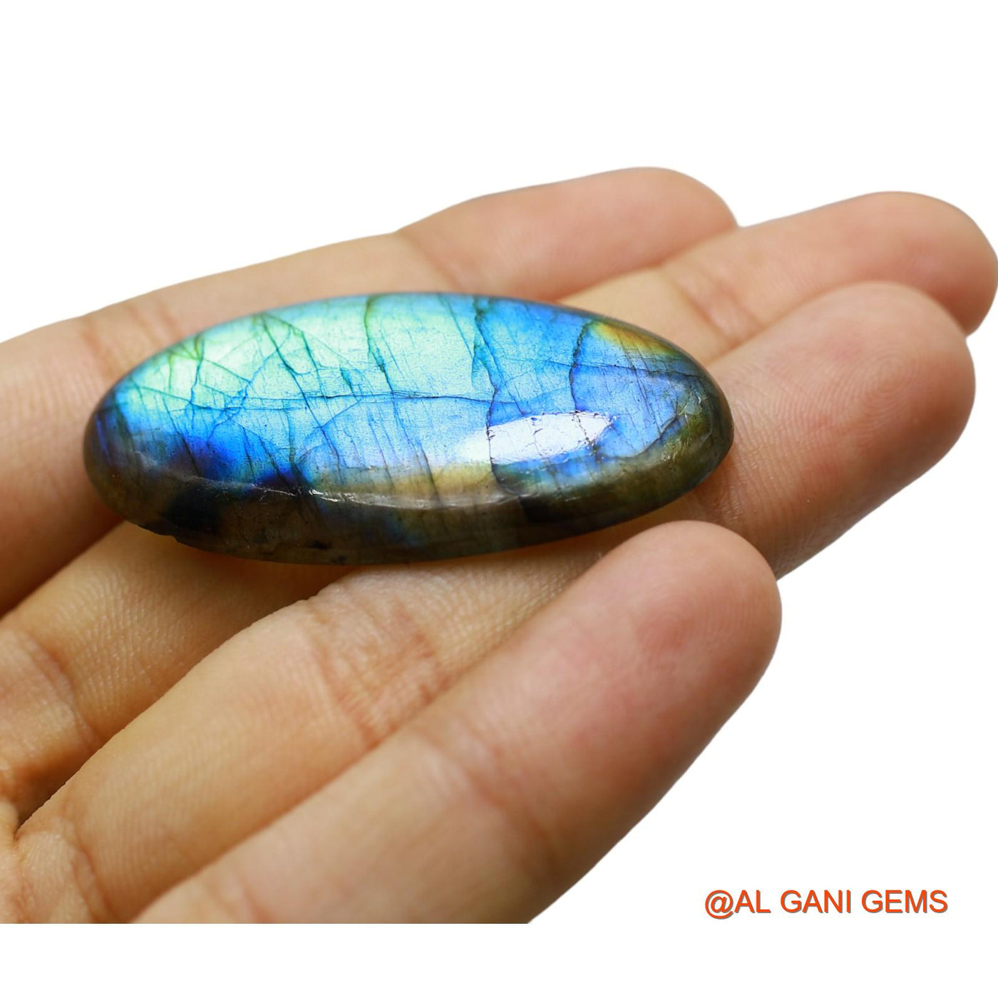 Natural Fire Labradorite Gemstone 65.00 Cts Loose Oval Cabochon From South Africa 46x25x6 mm L-29