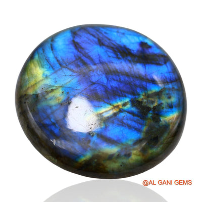 213.00 Cts Natural South African Fire Labradorite Loose Gemstone Round Cabochon 55x55x8 mm L-2