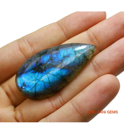 68.00 Cts Natural South African Fire Labradorite Loose Gemstone Pear Cabochon 47x27x7 mm L-31