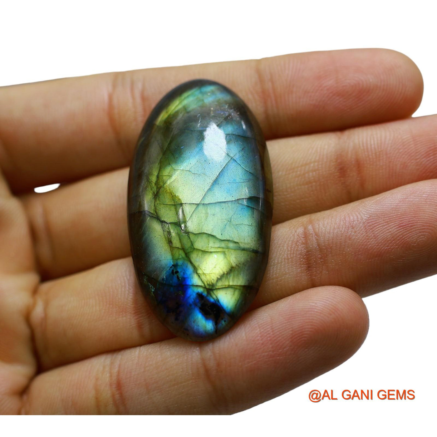72.00 Cts Natural South African Fire Labradorite Loose Gemstone Oval Cabochon 46x24x8 mm L-32