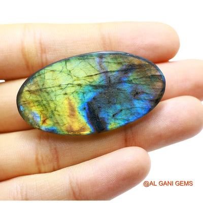 Natural Untreated Fire Labradorite Loose Gemstone Oval Cabochon From South Africa 72.00 Cts 47x25x7 mm L-33