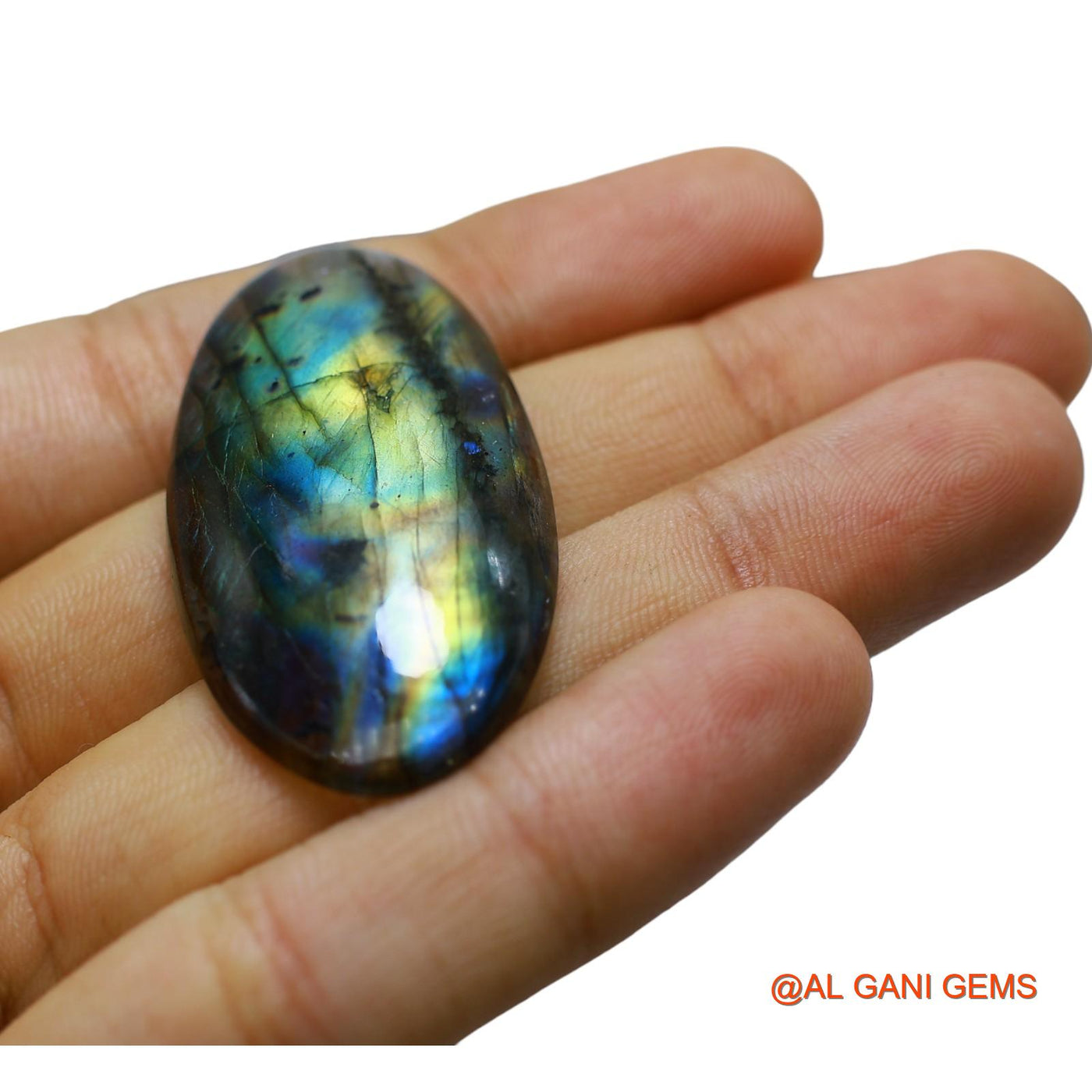 54.00 Cts Unheated South African Fire Labradorite Loose Gemstone Oval Cabochon Natural 48x24x6 mm L-34