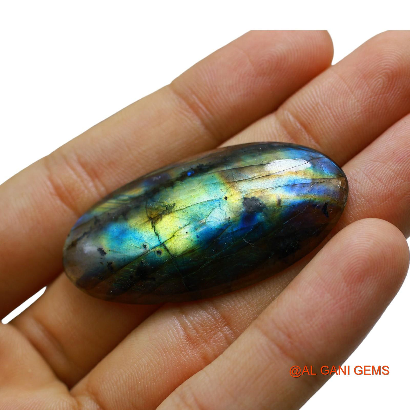 54.00 Cts Unheated South African Fire Labradorite Loose Gemstone Oval Cabochon Natural 48x24x6 mm L-34