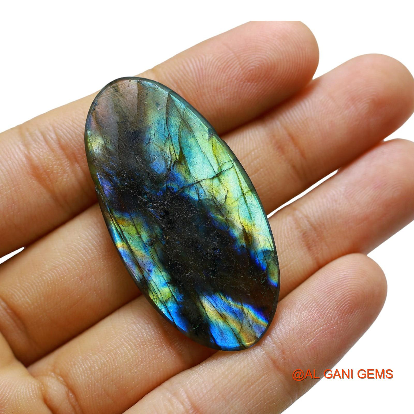 54.00 Cts Unheated South African Fire Labradorite Loose Gemstone Oval Cabochon Natural 48x24x6 mm L-34