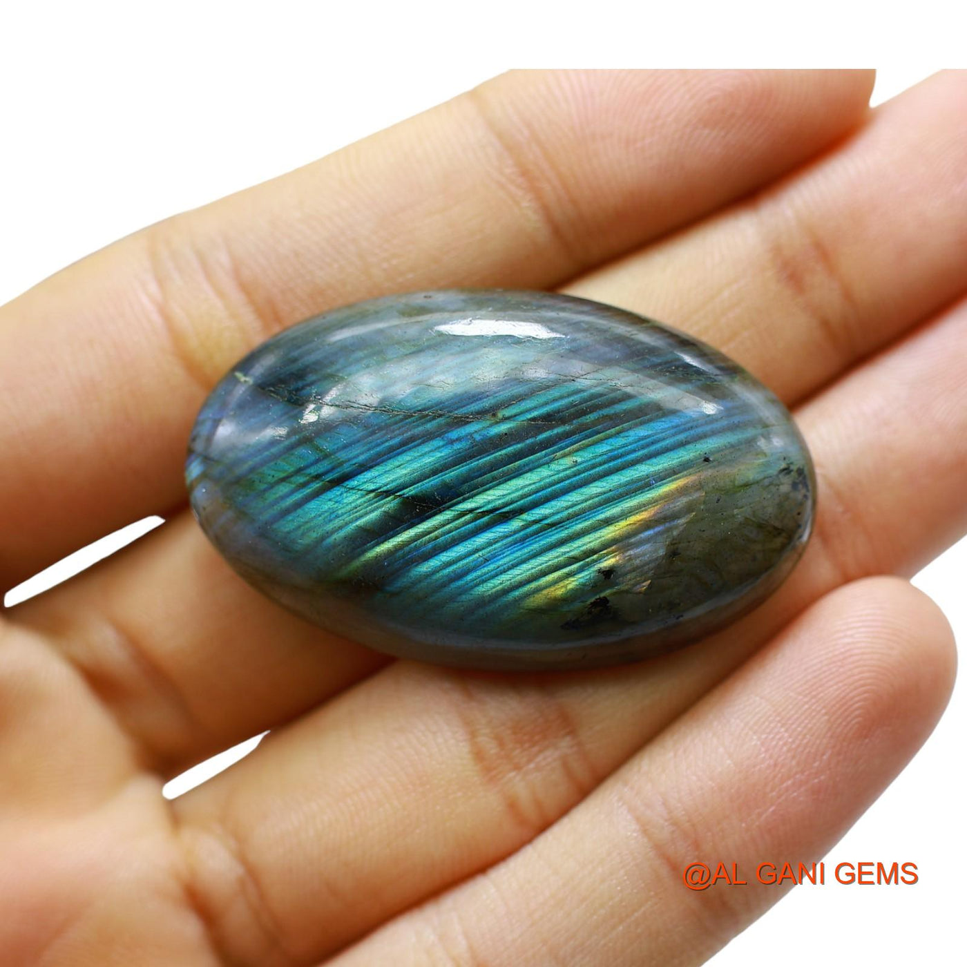 Natural Untreated Fire Labradorite Loose Gemstone Oval Cabochon From South Africa 79.00 Cts 43x26x7 mm L-37