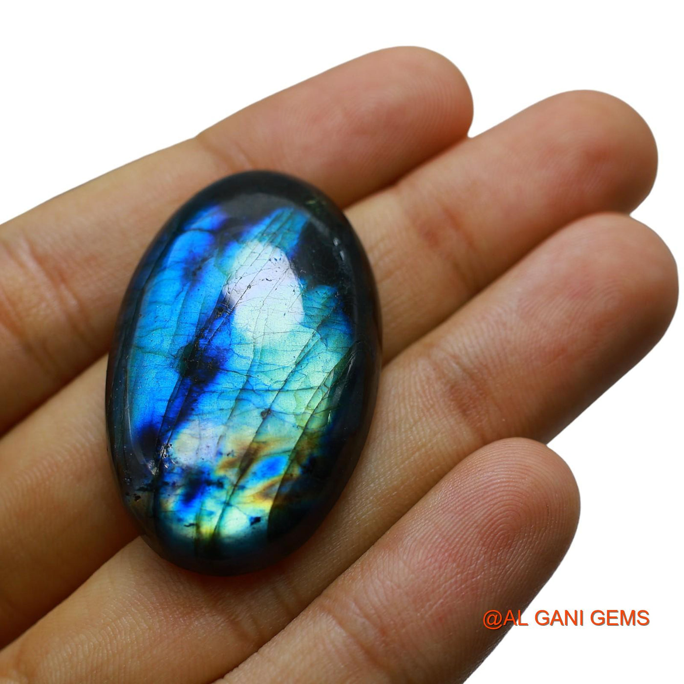 72.00 Cts Natural South African Fire Labradorite Oval Cabochon Loose Gemstone For Jewelry 41x25x8 mm L-39