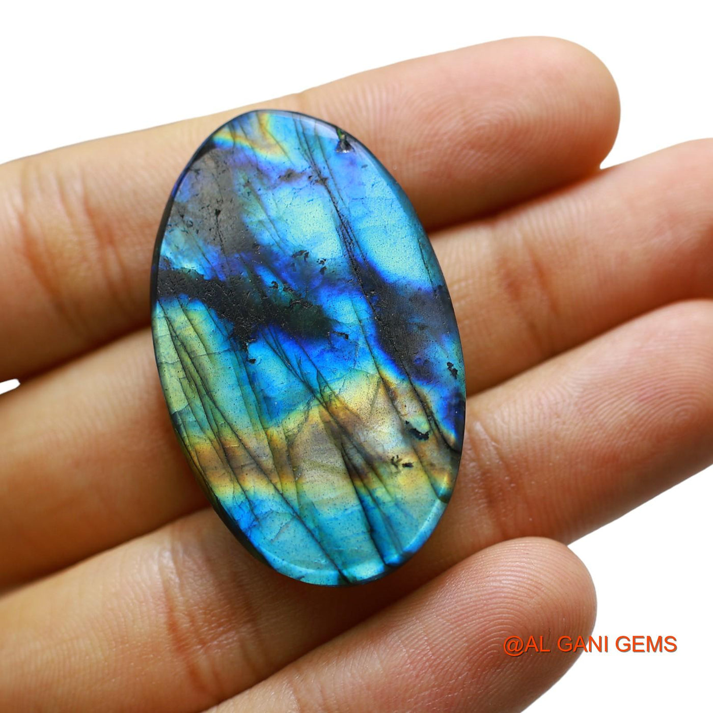 72.00 Cts Natural South African Fire Labradorite Oval Cabochon Loose Gemstone For Jewelry 41x25x8 mm L-39