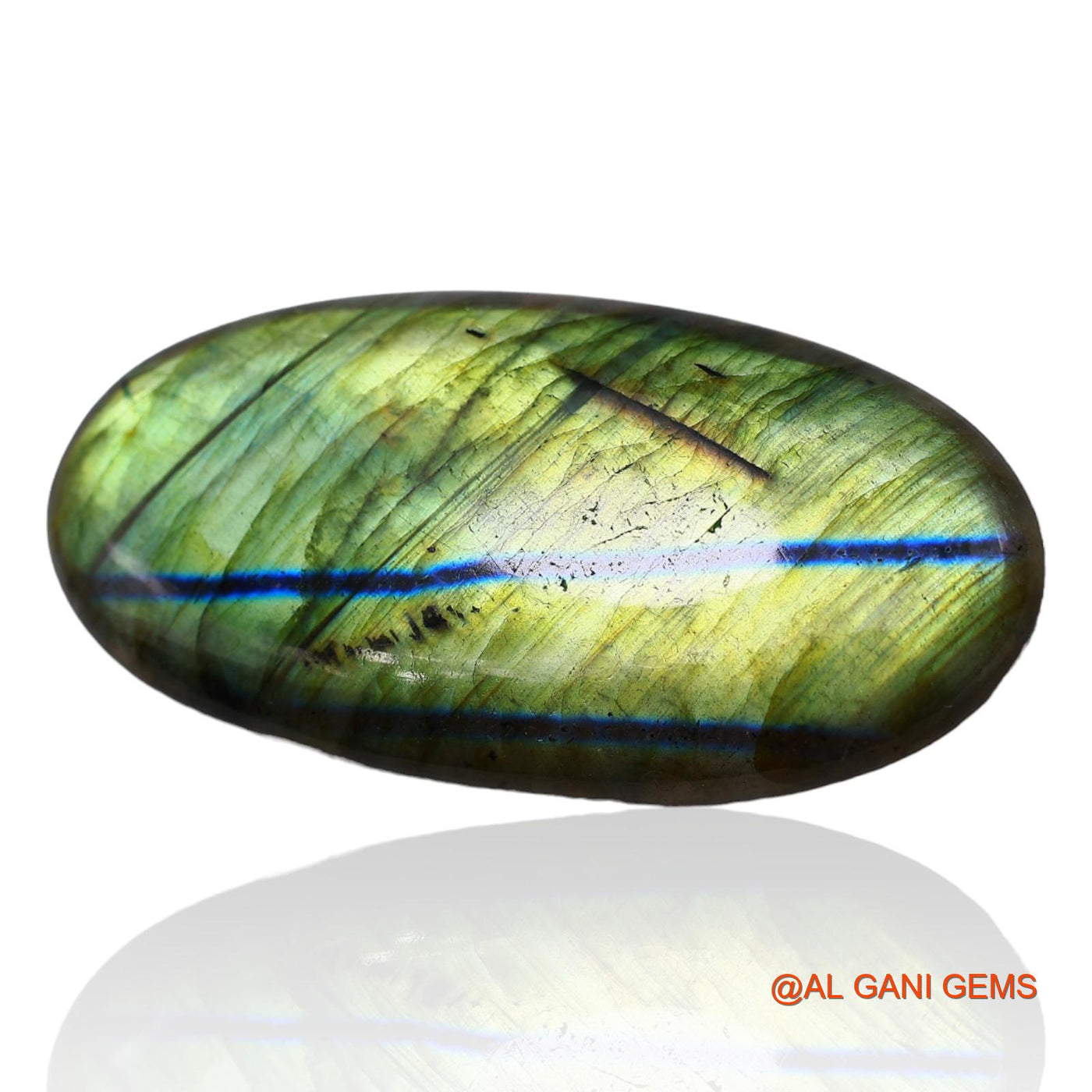155.00 Cts Natural South African Fire Labradorite Oval Cabochon Loose Gemstone For Jewelry 70x34x7 mm L-3