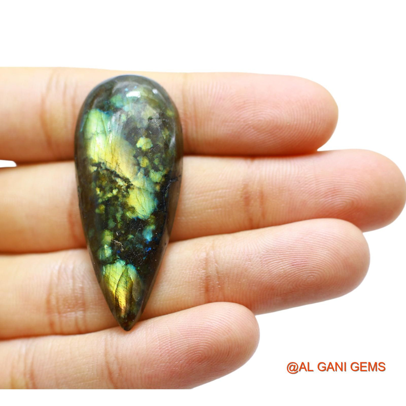 55.00 Cts Unheated South African Fire Labradorite Loose Gemstone Pear Cabochon Natural 46x19x8 mm L-41