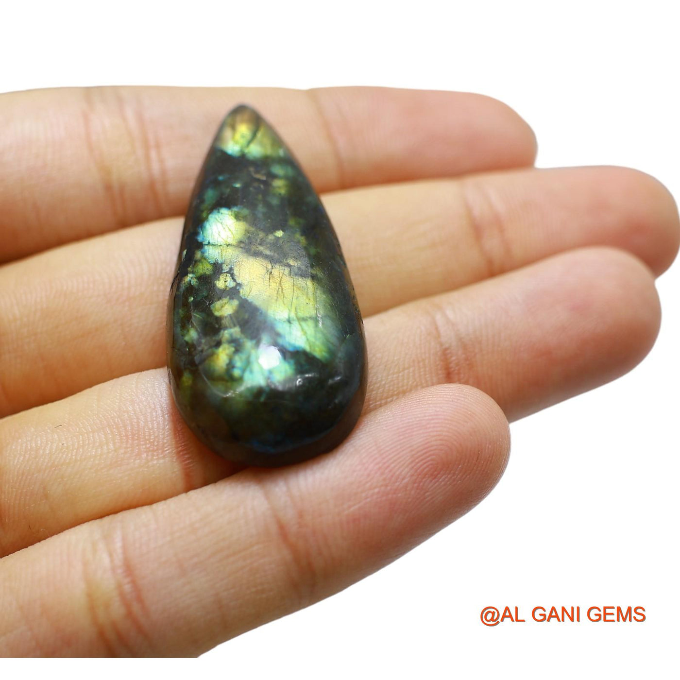 55.00 Cts Unheated South African Fire Labradorite Loose Gemstone Pear Cabochon Natural 46x19x8 mm L-41