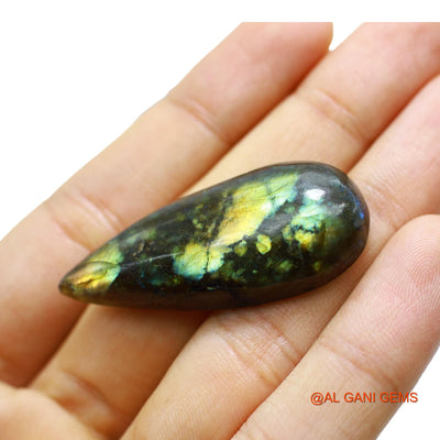 55.00 Cts Unheated South African Fire Labradorite Loose Gemstone Pear Cabochon Natural 46x19x8 mm L-41