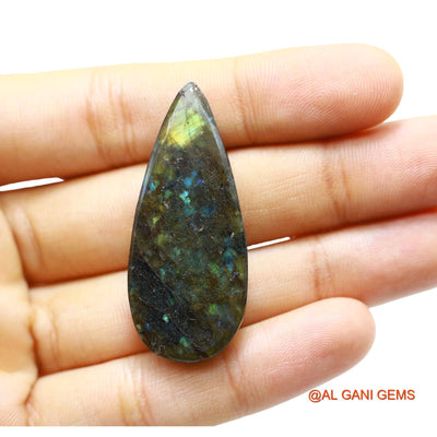 55.00 Cts Unheated South African Fire Labradorite Loose Gemstone Pear Cabochon Natural 46x19x8 mm L-41