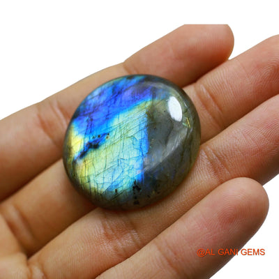 83.00 Cts Natural South African Fire Labradorite Round Cabochon Loose Gemstone For Jewelry 34x34x8 mm L-43