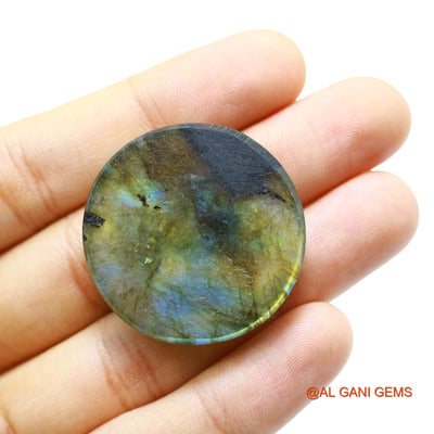 83.00 Cts Natural South African Fire Labradorite Round Cabochon Loose Gemstone For Jewelry 34x34x8 mm L-43