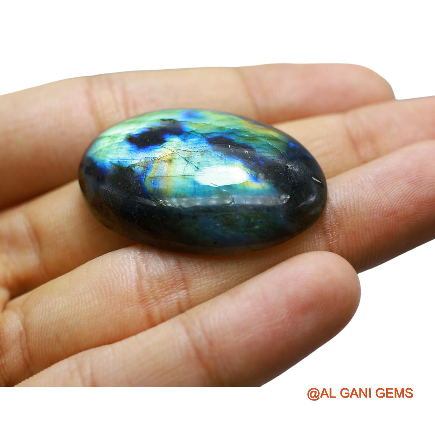 Natural Untreated Fire Labradorite Loose Gemstone Oval Cabochon From South Africa 72.00 Cts 39x27x8 mm L-45