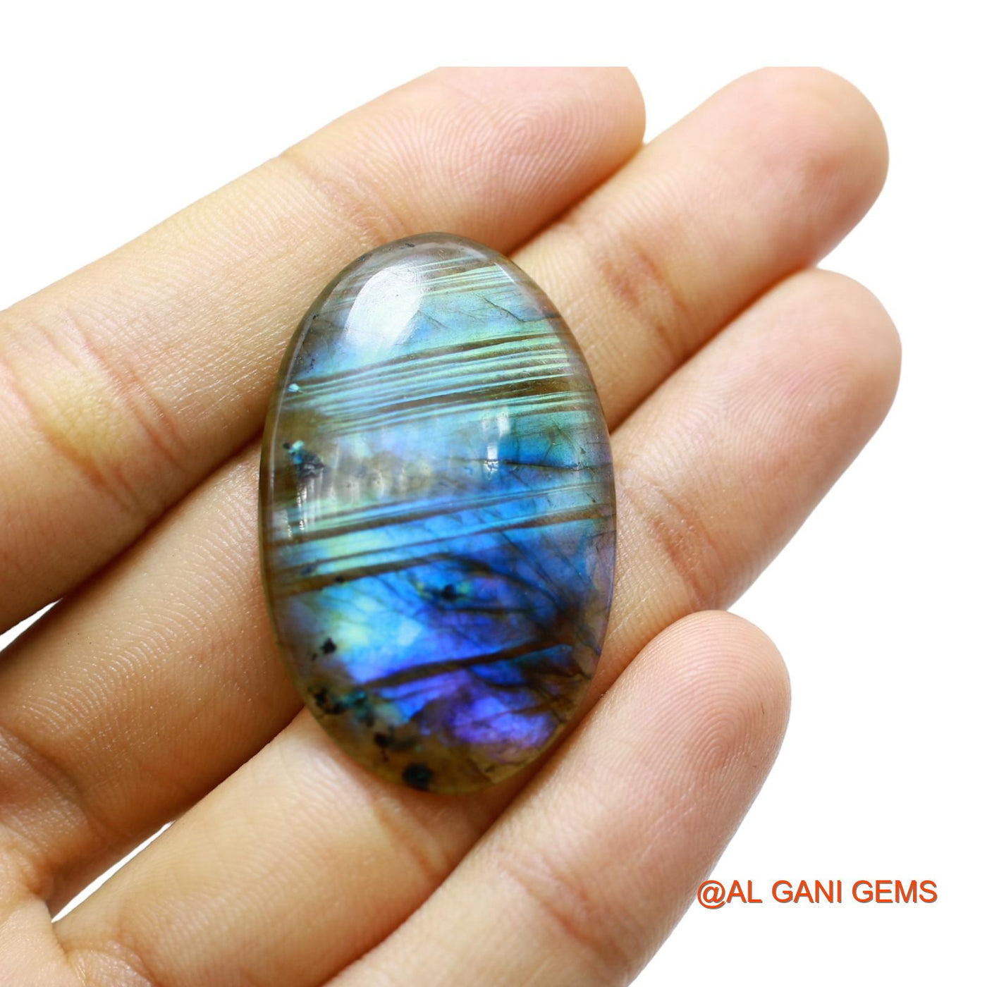 39.00 Cts Natural South African Fire Labradorite Oval Cabochon Loose Gemstone For Jewelry 40x25x5 mm L-46