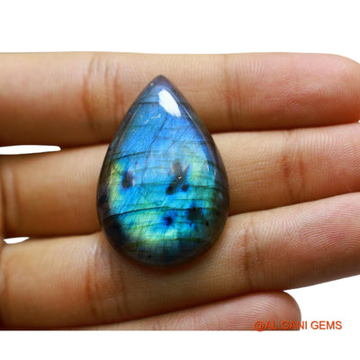 Natural Untreated Fire Labradorite Loose Gemstone Pear Cabochon From South Africa 46.00 Cts 36x24x7 mm L-49