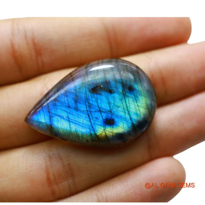 Natural Untreated Fire Labradorite Loose Gemstone Pear Cabochon From South Africa 46.00 Cts 36x24x7 mm L-49