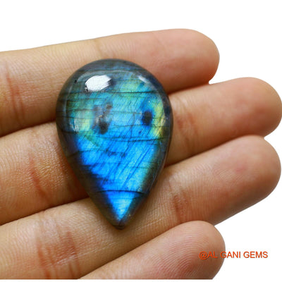 Natural Untreated Fire Labradorite Loose Gemstone Pear Cabochon From South Africa 46.00 Cts 36x24x7 mm L-49