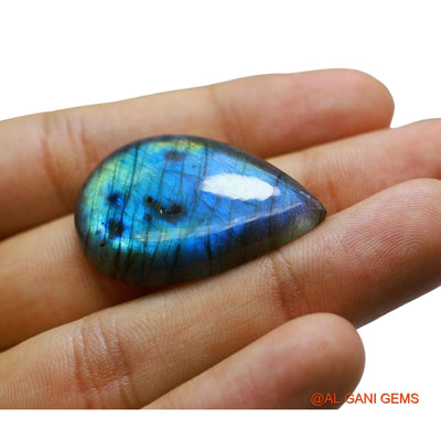 Natural Untreated Fire Labradorite Loose Gemstone Pear Cabochon From South Africa 46.00 Cts 36x24x7 mm L-49