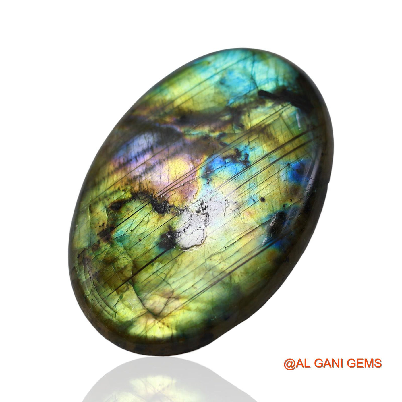 182.00 Cts Unheated South African Fire Labradorite Loose Gemstone Oval Cabochon Natural 62x42x8 mm L-4