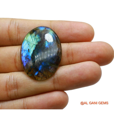 Natural Fire Labradorite Gemstone 32.00 Cts Loose Oval Cabochon From South Africa 34x25x4 mm L-50
