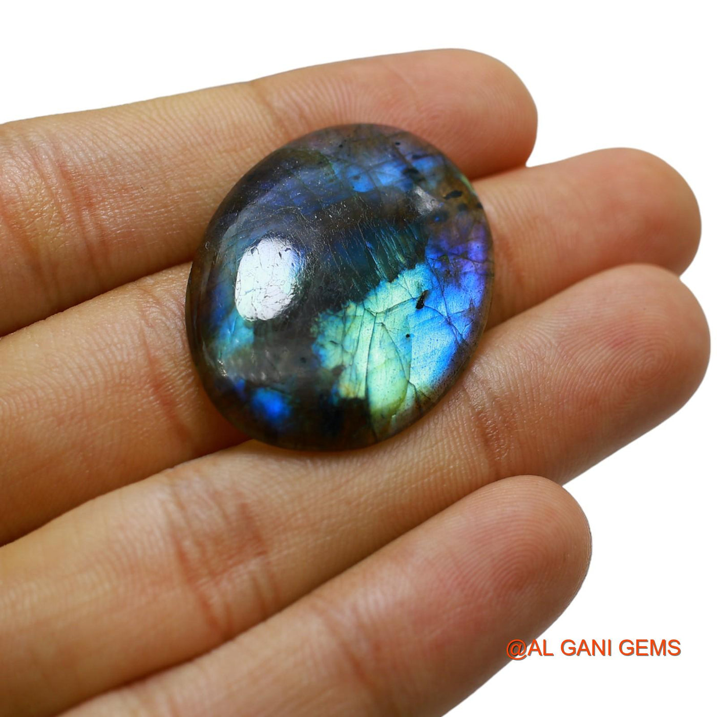 Natural Fire Labradorite Gemstone 32.00 Cts Loose Oval Cabochon From South Africa 34x25x4 mm L-50