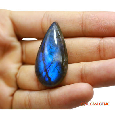 Natural Untreated Fire Labradorite Loose Gemstone Pear Cabochon From South Africa 44.00 Cts 41x22x7 mm L-51