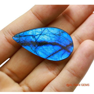Natural Untreated Fire Labradorite Loose Gemstone Pear Cabochon From South Africa 44.00 Cts 41x22x7 mm L-51