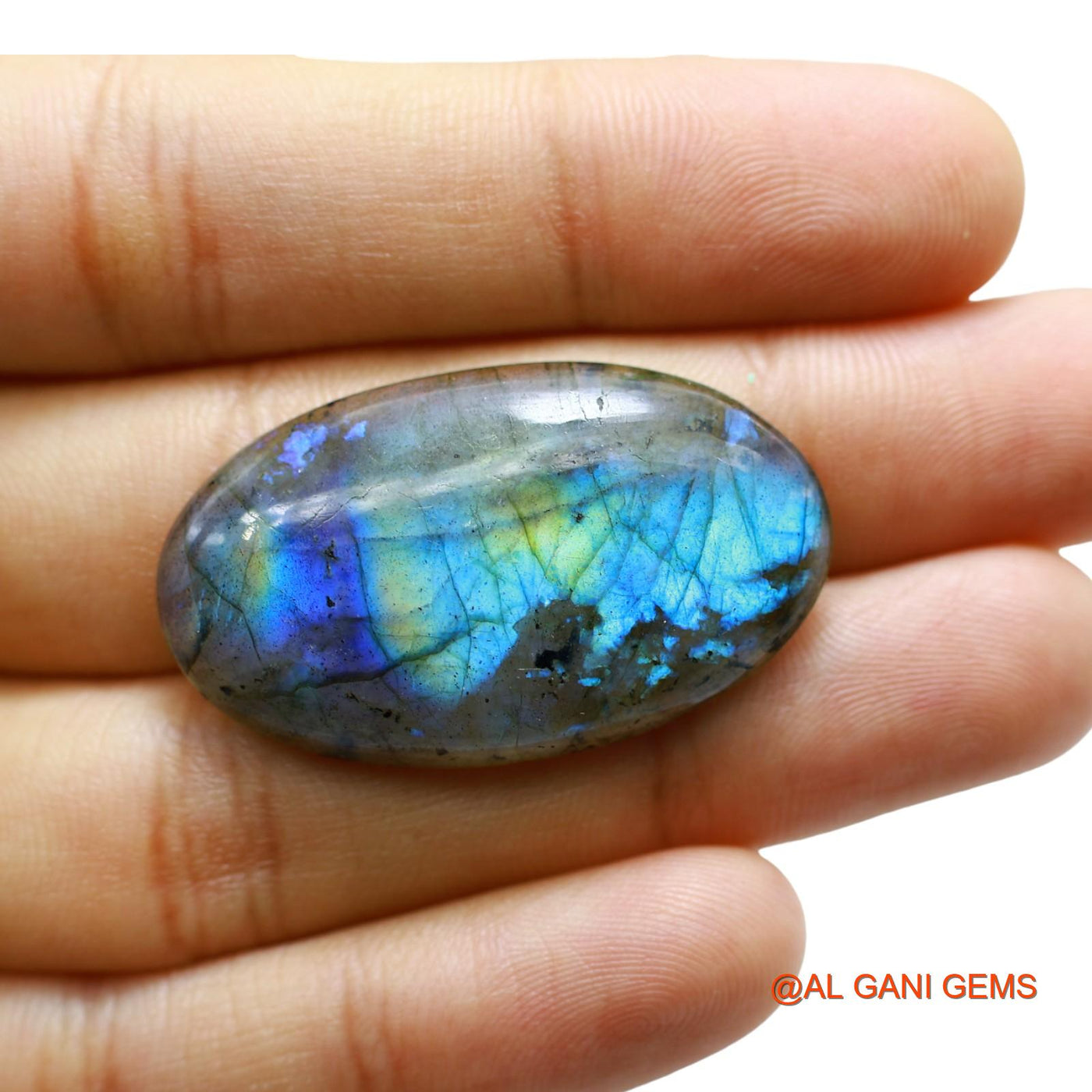 37.00 Cts Natural South African Fire Labradorite Loose Gemstone Oval Cabochon 38x22x5 mm L-52