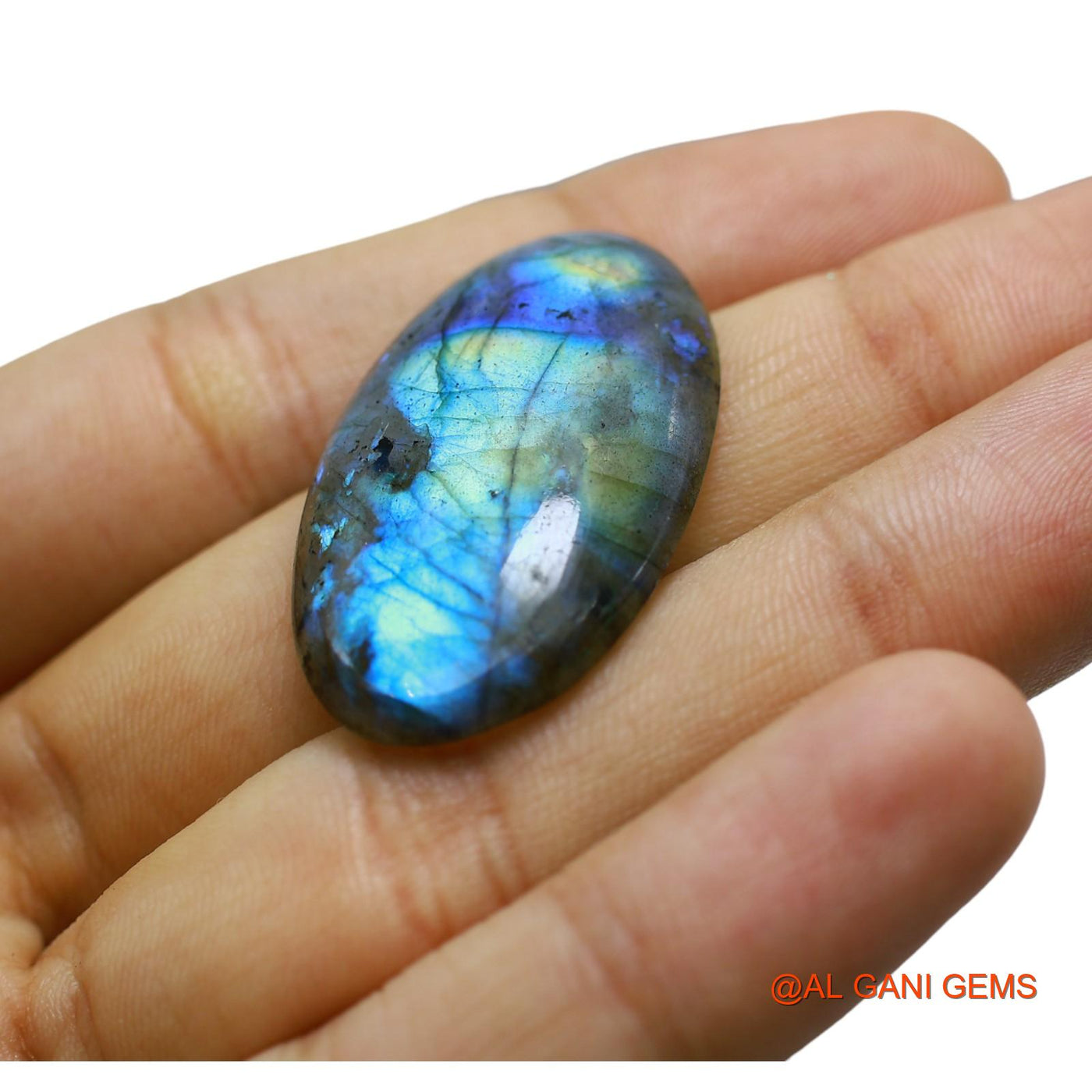 37.00 Cts Natural South African Fire Labradorite Loose Gemstone Oval Cabochon 38x22x5 mm L-52