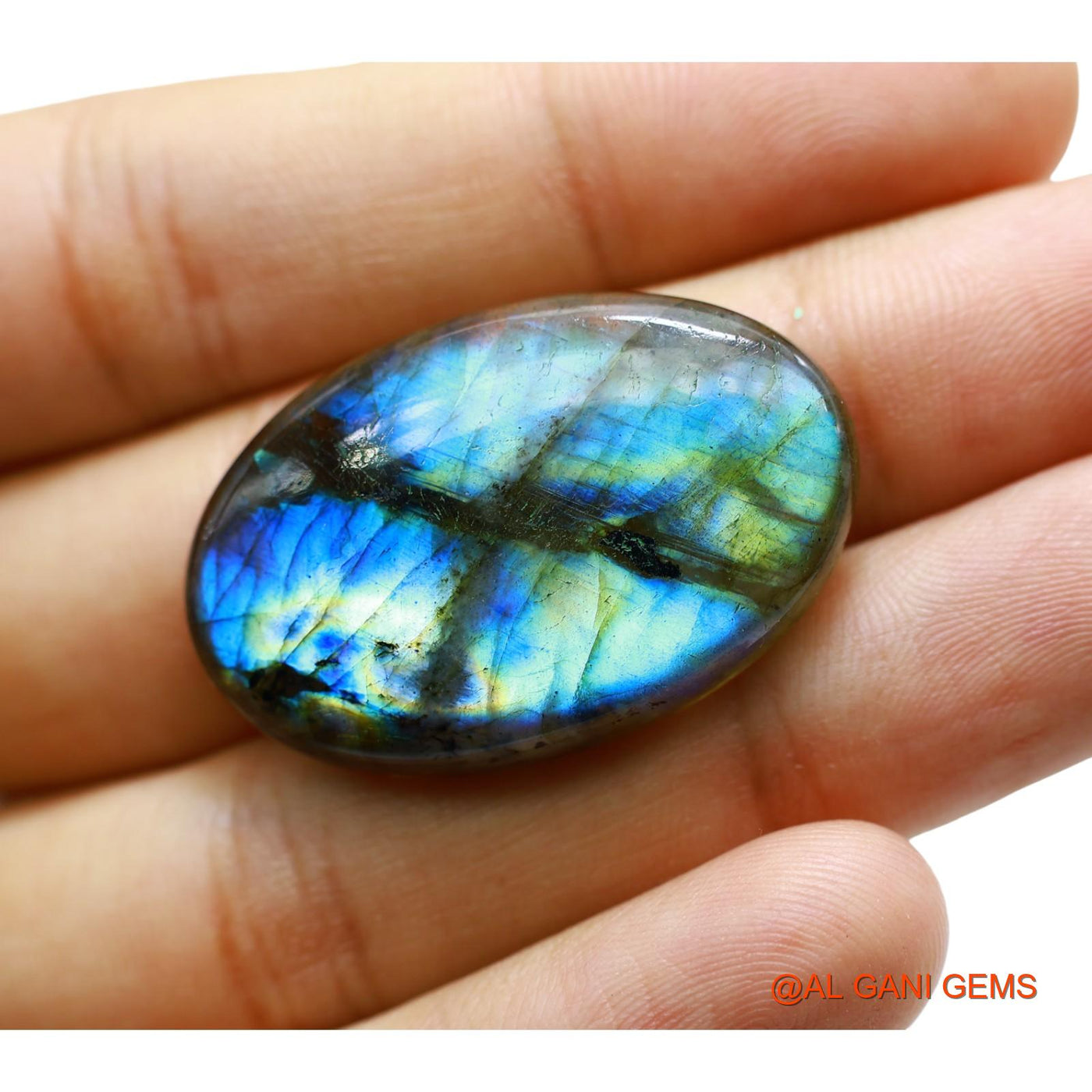 46.00 Cts Unheated South African Fire Labradorite Loose Gemstone Oval Cabochon Natural 35x23x6 mm L-53