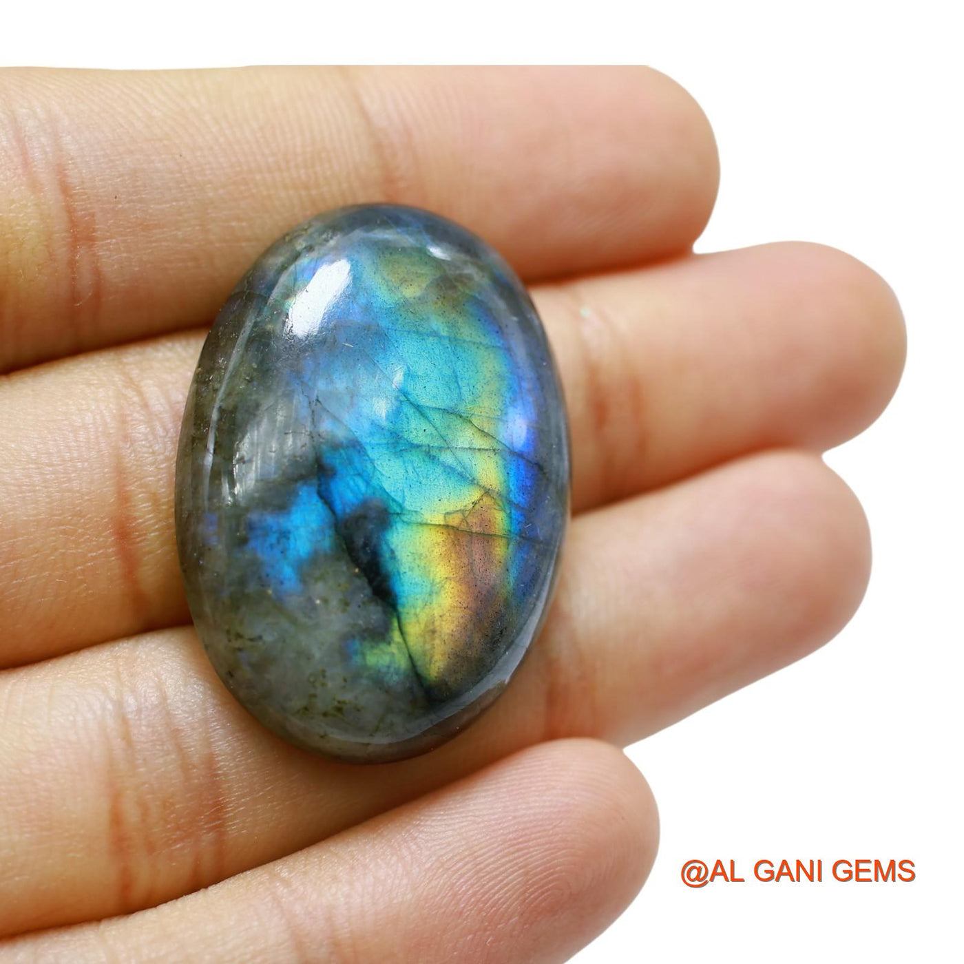 54.00 Cts Natural South African Fire Labradorite Loose Gemstone Oval Cabochon 35x24x7 mm L-54
