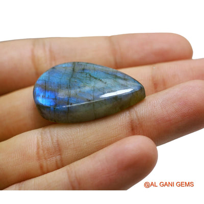 Natural Untreated Fire Labradorite Loose Gemstone Pear Cabochon From South Africa 46.00 Cts 34x21x7 mm L-56